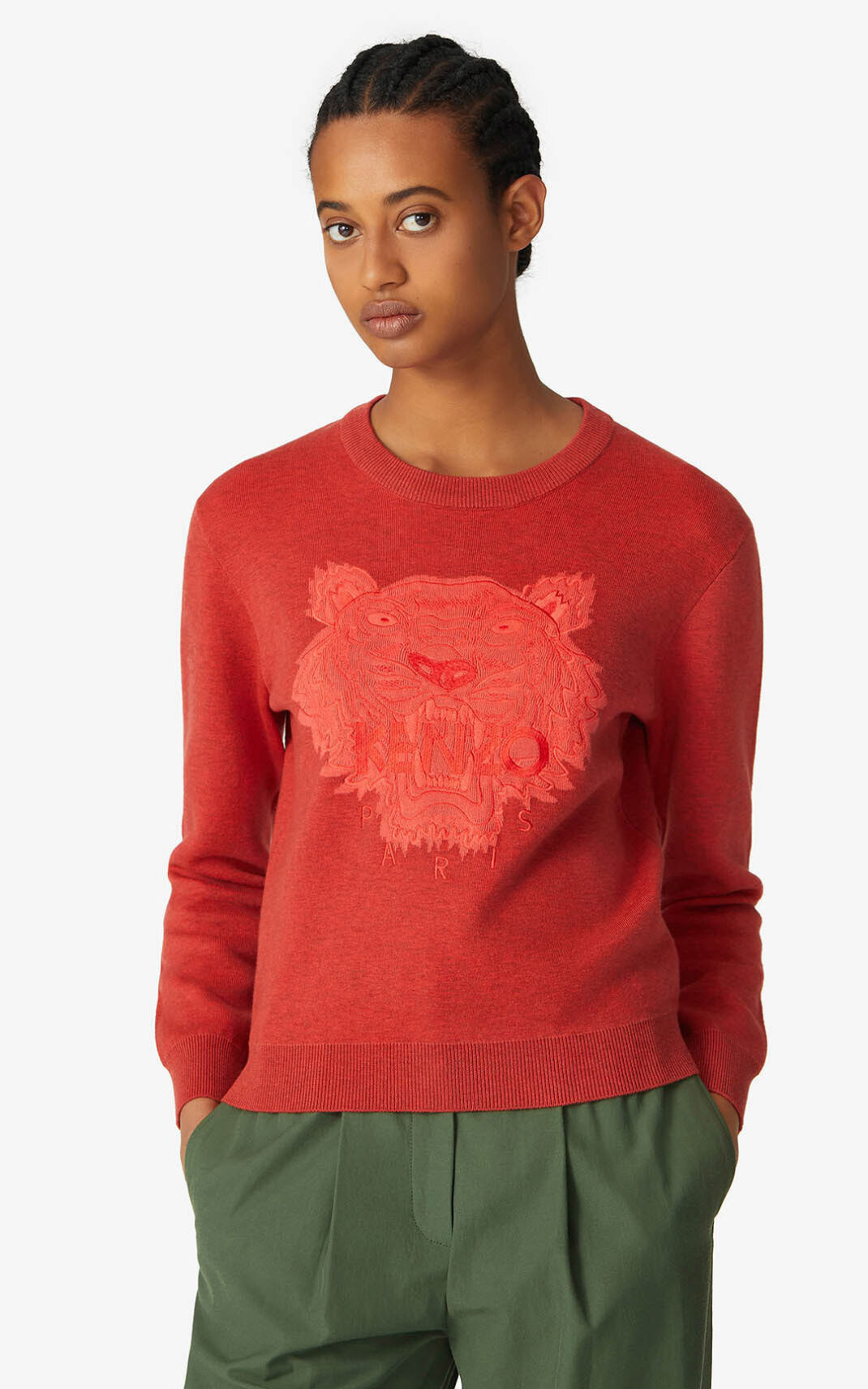 Pull Kenzo Femme Tiger Rouge GSEFA-1204